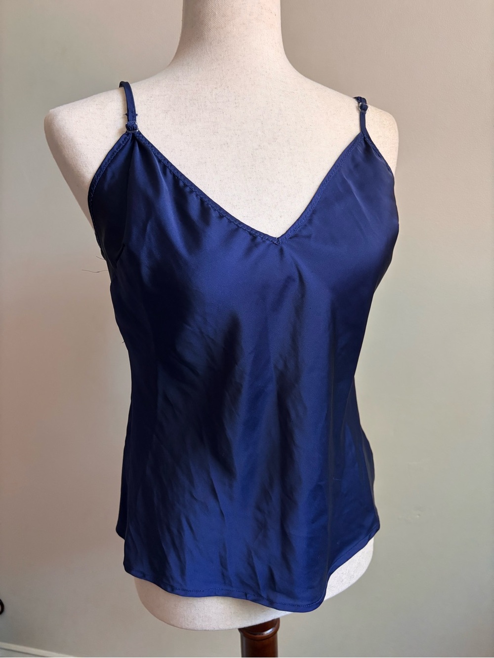 Love for Humanity Navy Blue Satin Camisole Tank Top Small